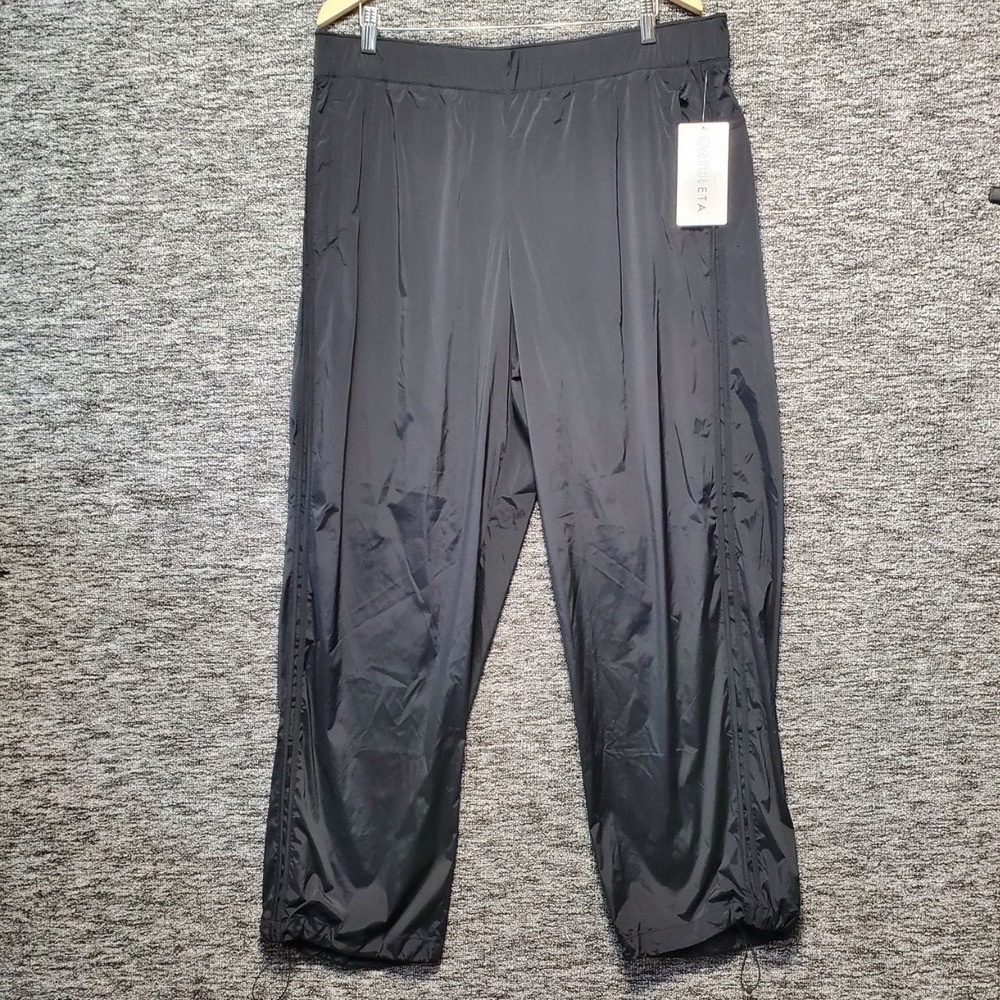 NWT Athleta Womens XL Rise Pant Black Water Repellent Cinch Hem Trousers 472261